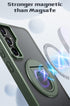 Samsung Galaxy S23 FE Hollow Out Ring Rotating Magnetic Suction Bracket Protective Sleeve Case
