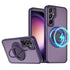 Samsung Galaxy S23 FE Hollow Out Ring Rotating Magnetic Suction Bracket Protective Sleeve Case