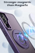 Samsung Galaxy S23 FE Hollow Out Ring Rotating Magnetic Suction Bracket Protective Sleeve Case