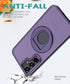 Samsung Galaxy S23 FE Hollow Out Ring Rotating Magnetic Suction Bracket Protective Sleeve Case