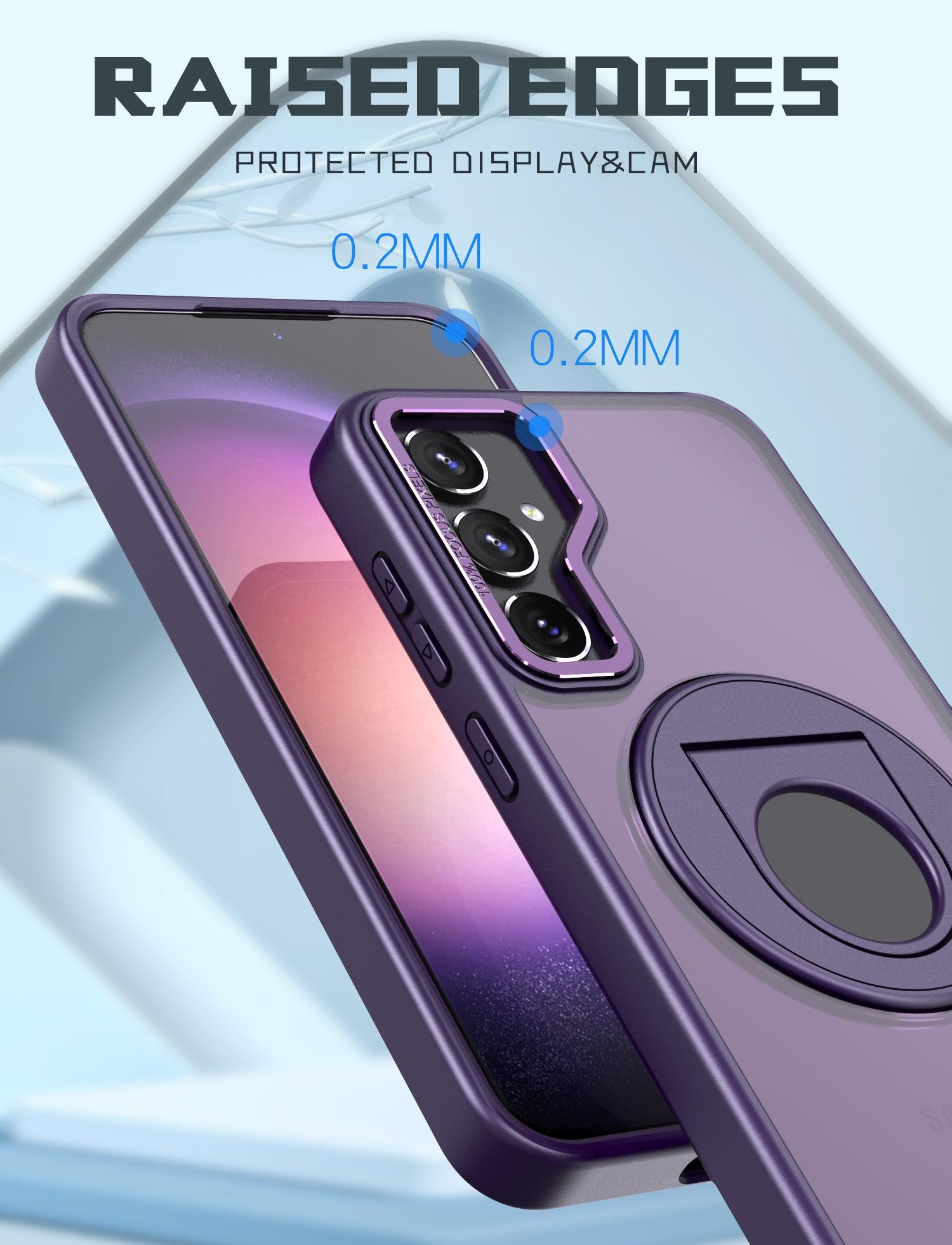 Samsung Galaxy S23 FE Hollow Out Ring Rotating Magnetic Suction Bracket Protective Sleeve Case