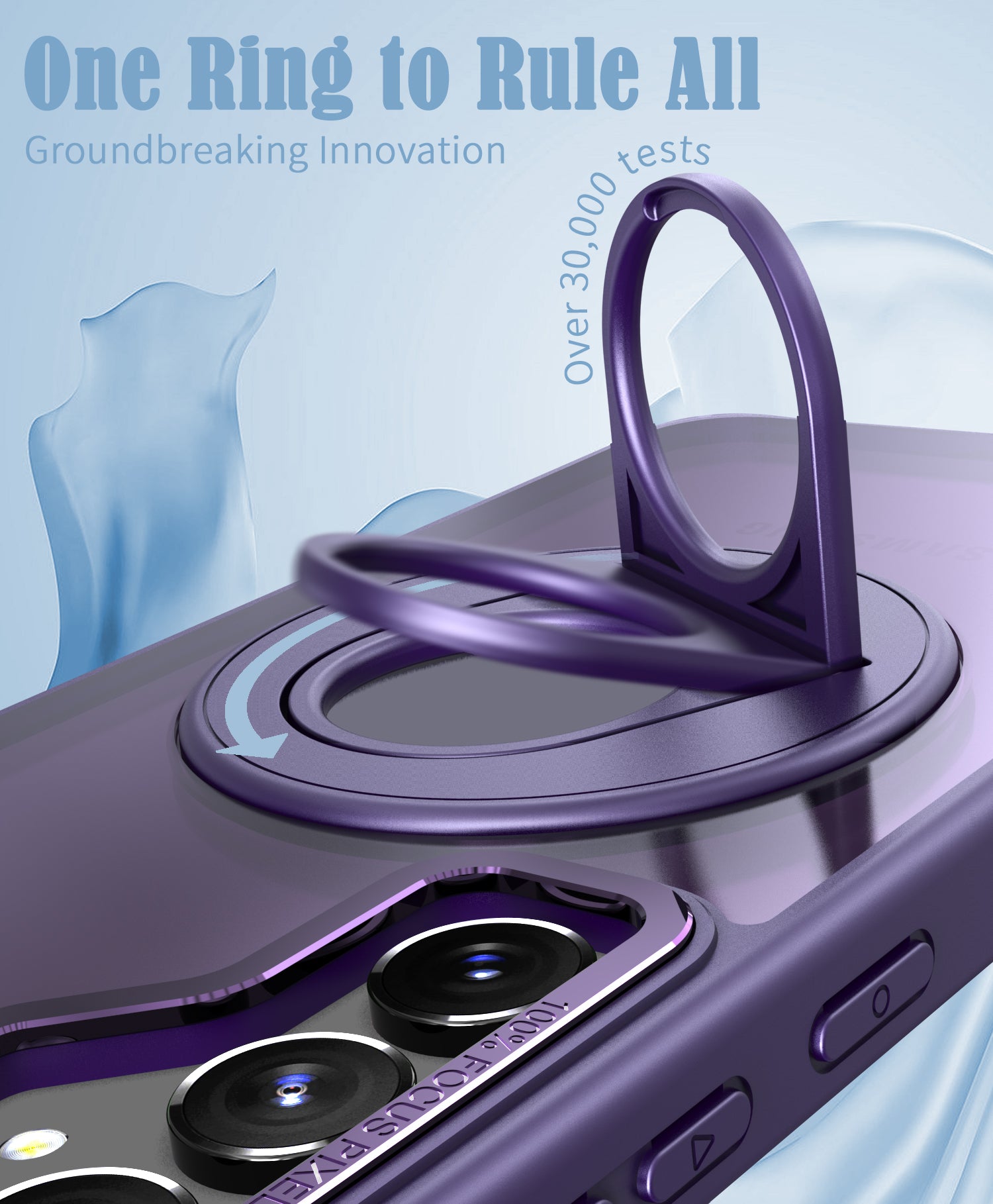 Samsung Galaxy S23 FE Hollow Out Ring Rotating Magnetic Suction Bracket Protective Sleeve Case