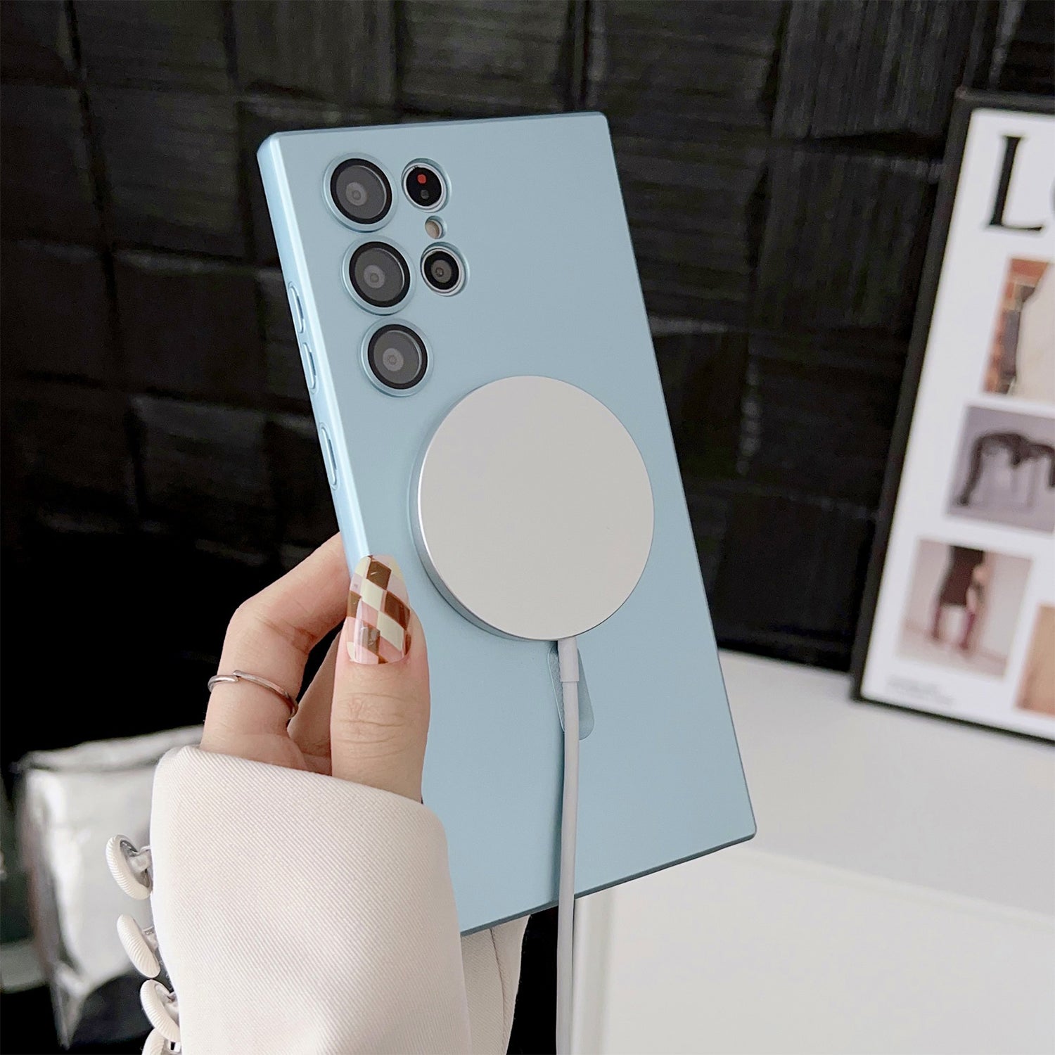 Samsung Galaxy S23 Ultra Magnetic soft silicone with lens protective film case