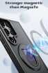 Samsung Galaxy S23 Ultra Hollow Out Ring Rotating Magnetic Suction Bracket Protective Sleeve Case