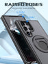 Samsung Galaxy S23 Ultra Hollow Out Ring Rotating Magnetic Suction Bracket Protective Sleeve Case