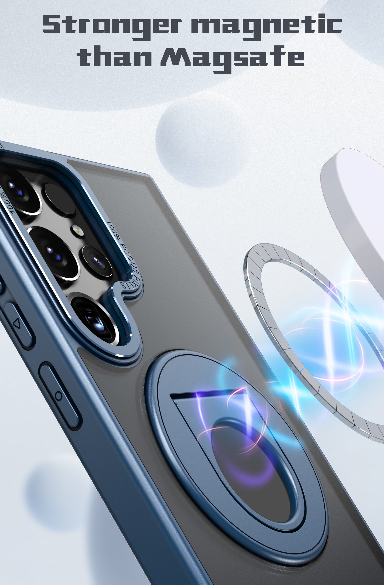 Samsung Galaxy S23 Ultra Hollow Out Ring Rotating Magnetic Suction Bracket Protective Sleeve Case