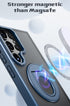 Samsung Galaxy S23 Ultra Hollow Out Ring Rotating Magnetic Suction Bracket Protective Sleeve Case