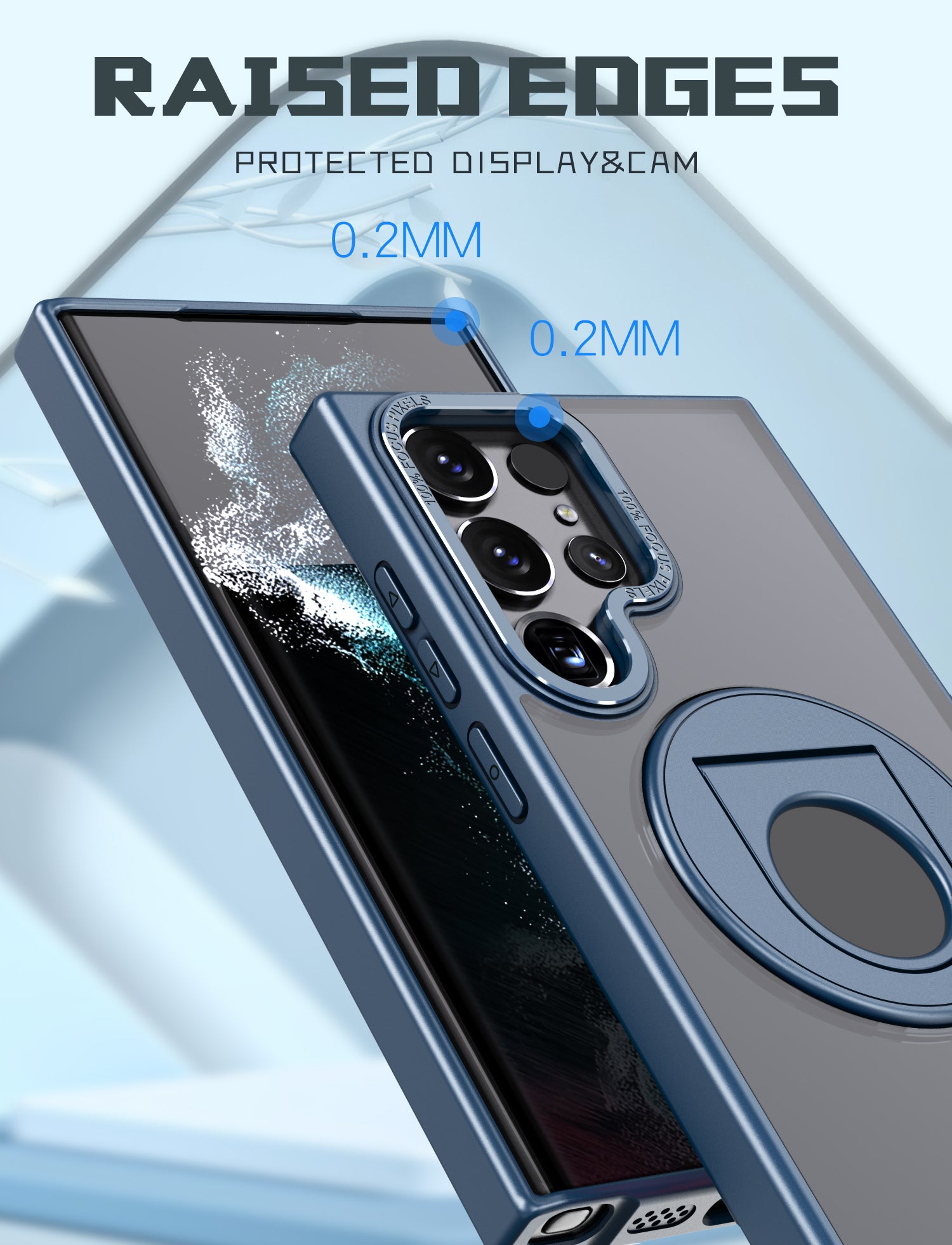 Samsung Galaxy S23 Ultra Hollow Out Ring Rotating Magnetic Suction Bracket Protective Sleeve Case