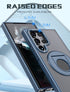 Samsung Galaxy S23 Ultra Hollow Out Ring Rotating Magnetic Suction Bracket Protective Sleeve Case