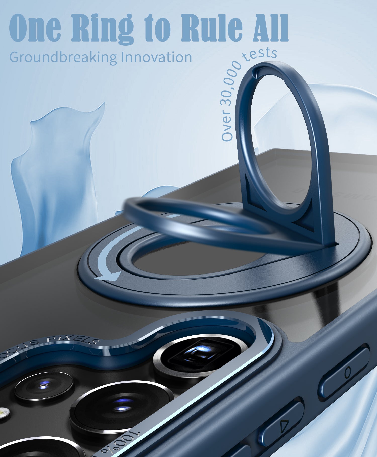 Samsung Galaxy S23 Ultra Hollow Out Ring Rotating Magnetic Suction Bracket Protective Sleeve Case