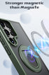 Samsung Galaxy S23 Ultra Hollow Out Ring Rotating Magnetic Suction Bracket Protective Sleeve Case