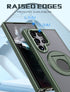 Samsung Galaxy S23 Ultra Hollow Out Ring Rotating Magnetic Suction Bracket Protective Sleeve Case