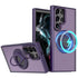 Samsung Galaxy S23 Ultra Hollow Out Ring Rotating Magnetic Suction Bracket Protective Sleeve Case