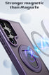 Samsung Galaxy S23 Ultra Hollow Out Ring Rotating Magnetic Suction Bracket Protective Sleeve Case