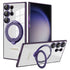 Samsung Galaxy S23 Ultra Electroplated Magnetic Transparent Anti Drop Bracket Ring Phone Case