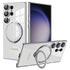 Samsung Galaxy S23 Ultra Electroplated Magnetic Transparent Anti Drop Bracket Ring Phone Case