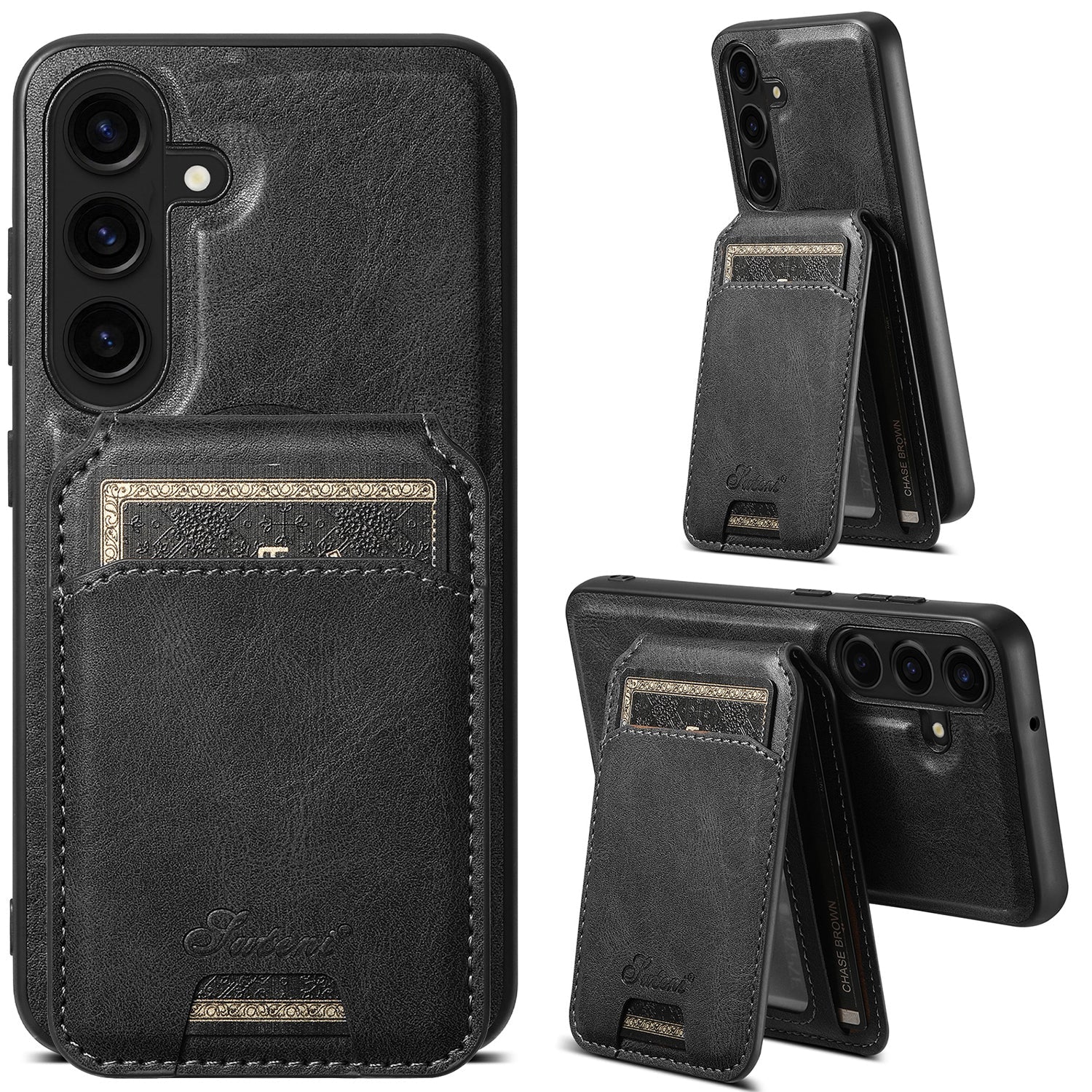 Samsung Galaxy S24 Plus Magnetic PU Leather Wallet Card Slot Case Wireless Charging