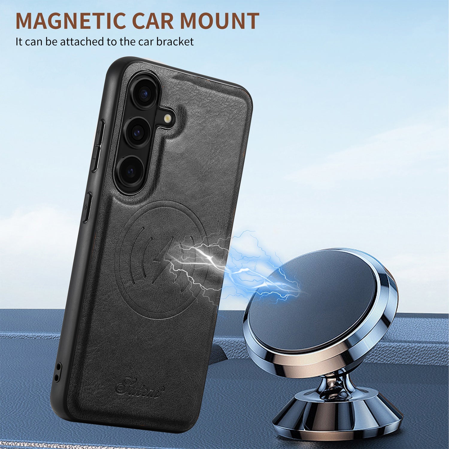 Samsung Galaxy S24 Plus Magnetic PU Leather Wallet Card Slot Case Wireless Charging