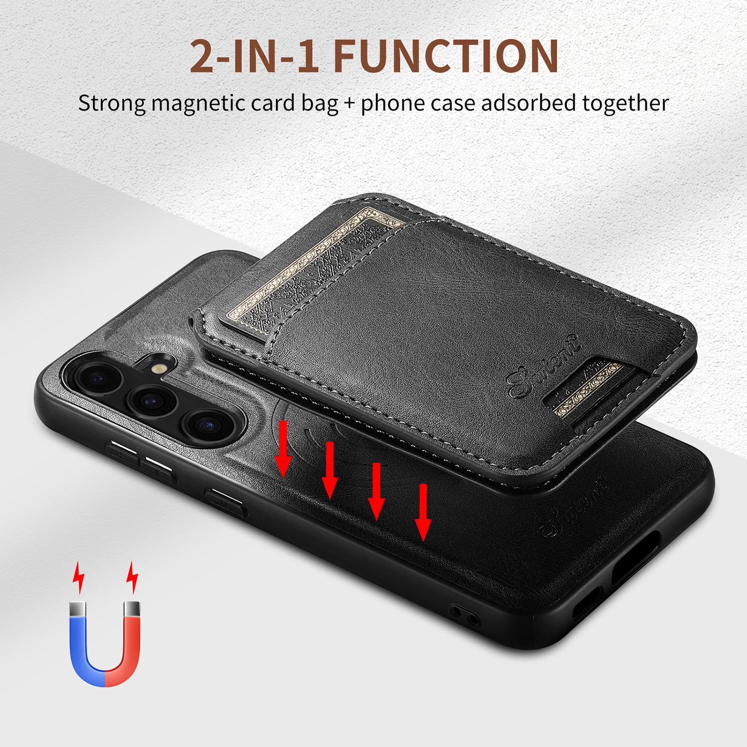 Samsung Galaxy S24 Plus Magnetic PU Leather Wallet Card Slot Case Wireless Charging