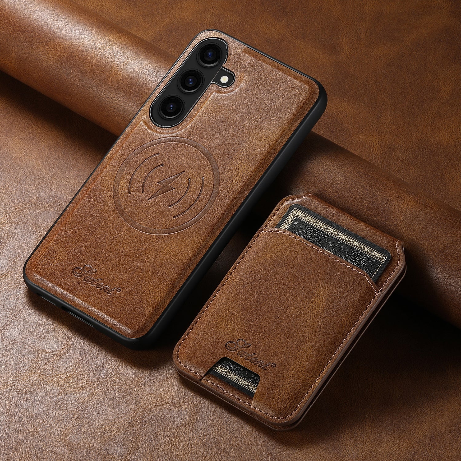 Samsung Galaxy S24 Plus Magnetic PU Leather Wallet Card Slot Case Wireless Charging