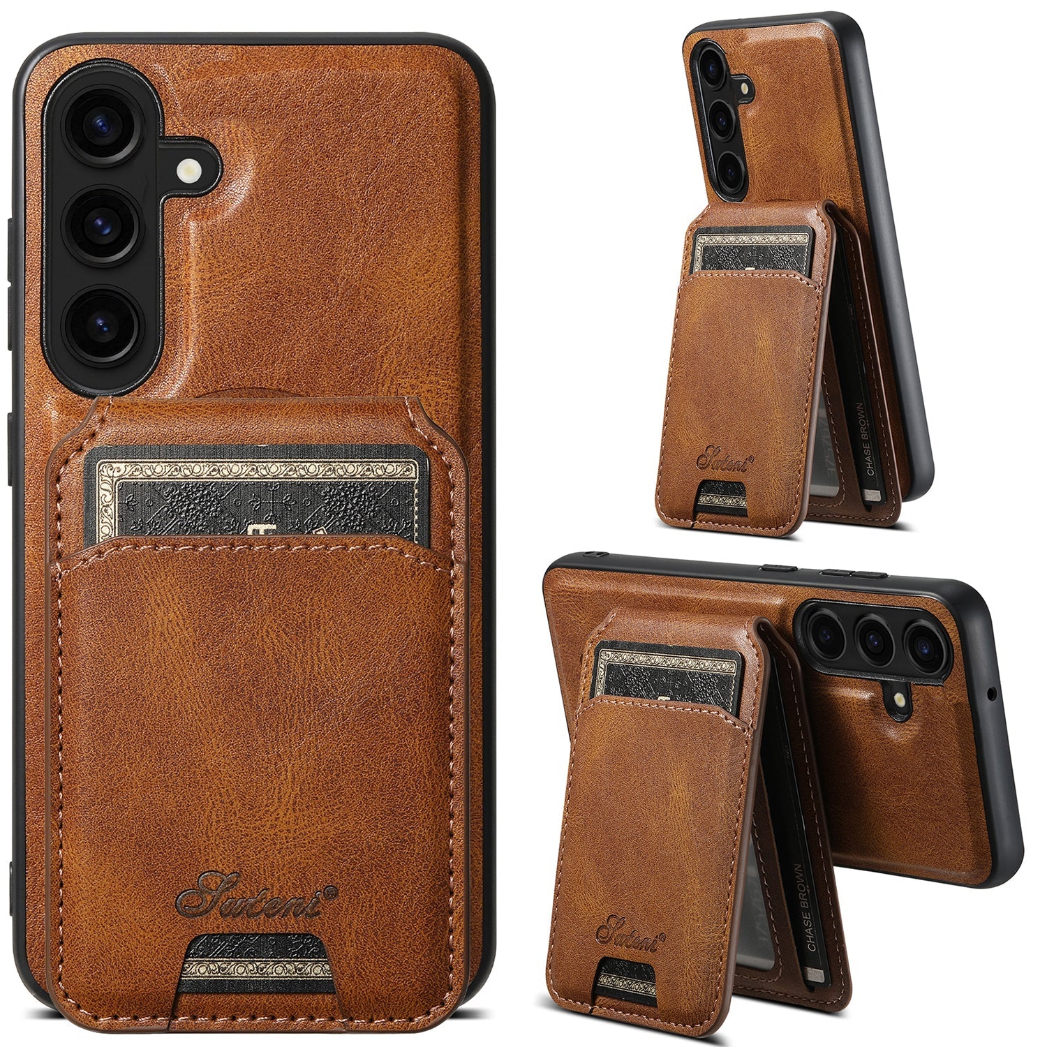 Samsung Galaxy S24 Plus Magnetic PU Leather Wallet Card Slot Case Wireless Charging