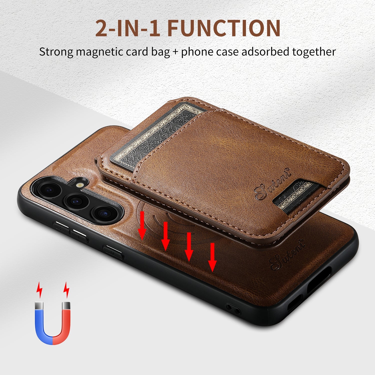 Samsung Galaxy S24 Plus Magnetic PU Leather Wallet Card Slot Case Wireless Charging