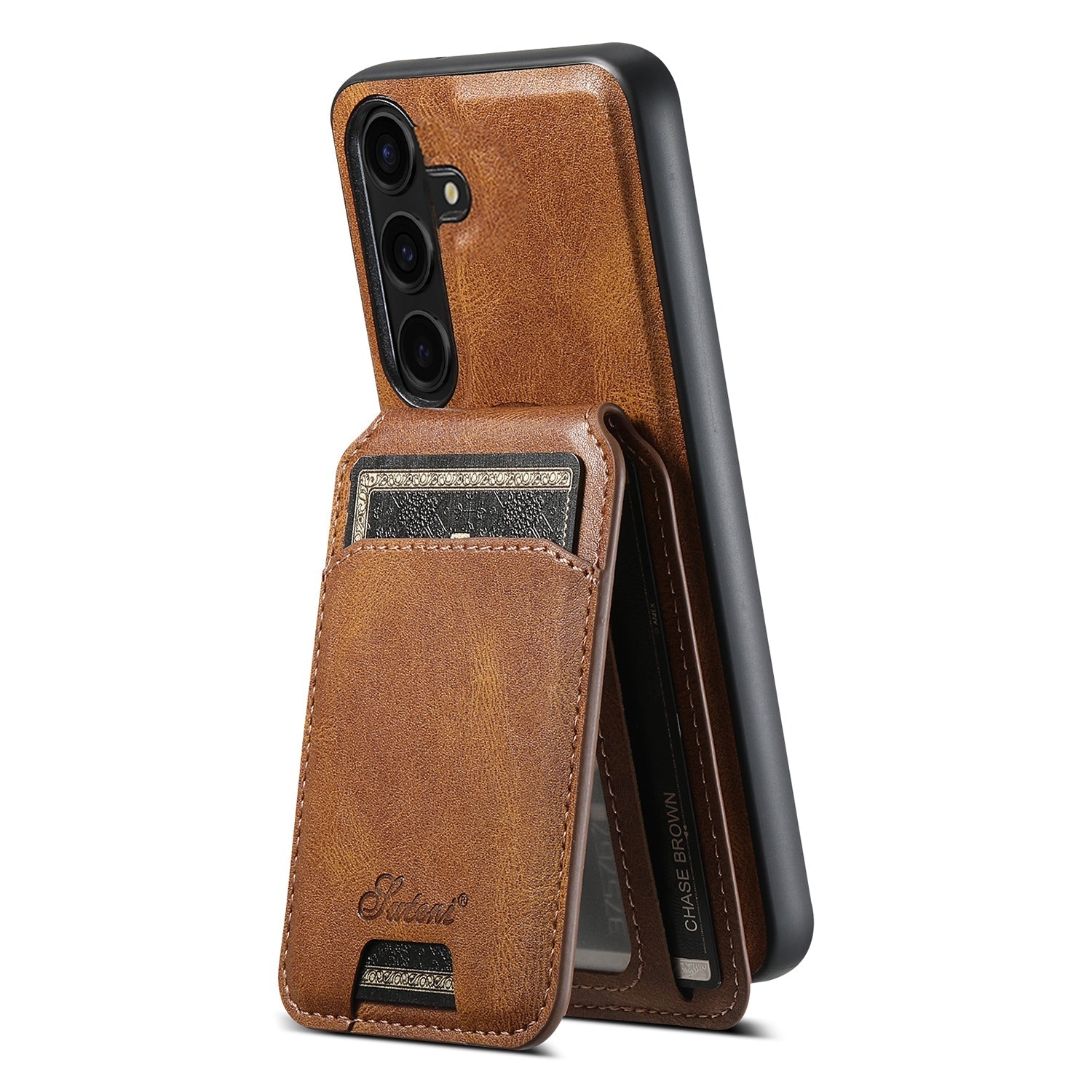 Samsung Galaxy S24 Plus Magnetic PU Leather Wallet Card Slot Case Wireless Charging