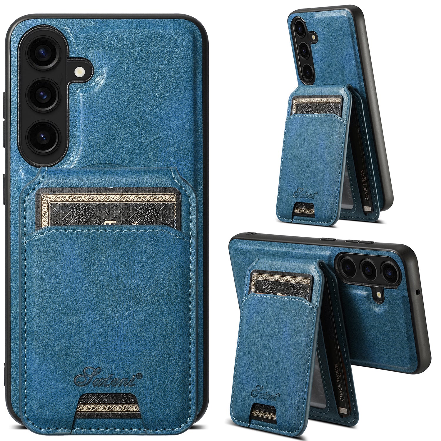 Samsung Galaxy S24 Magnetic PU Leather Wallet Card Slot Case Wireless Charging