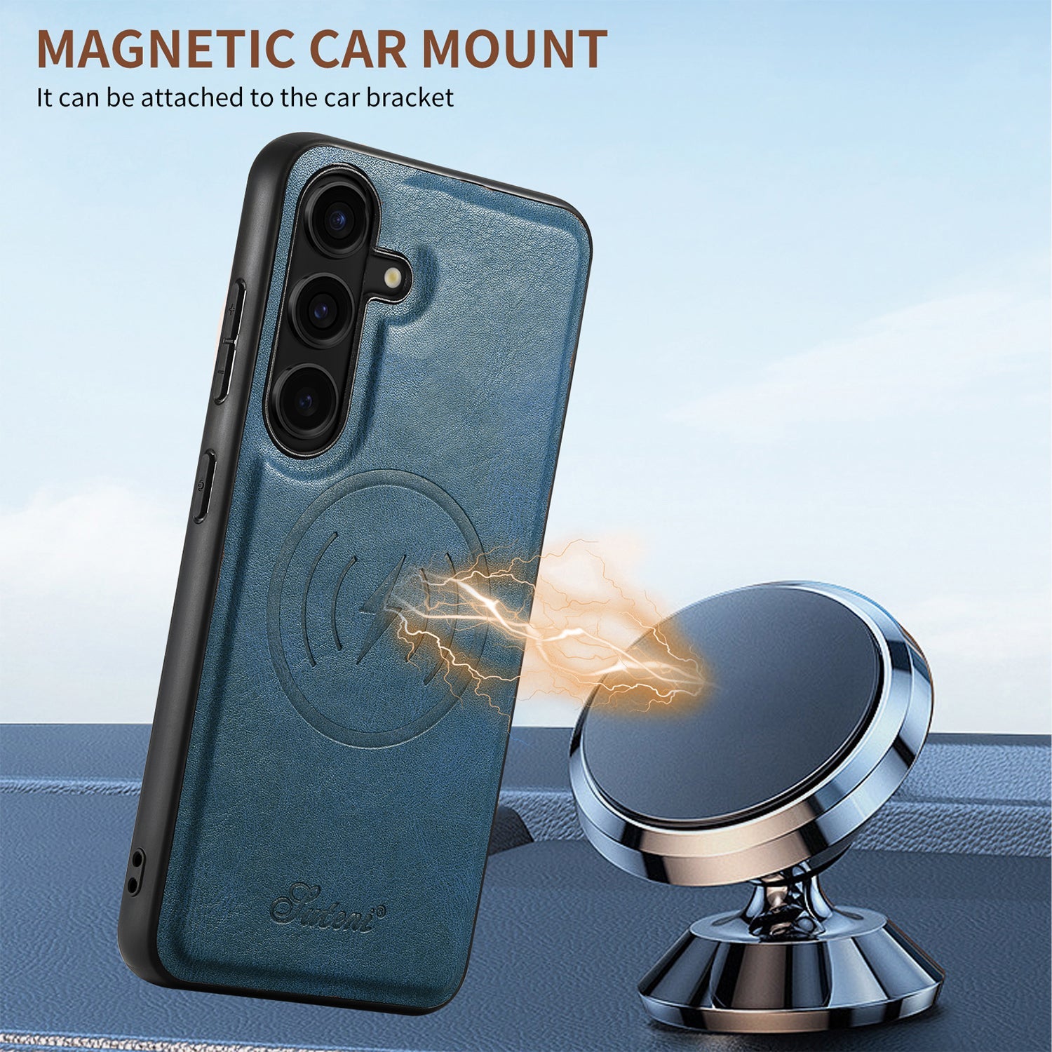 Samsung Galaxy S24 Plus Magnetic PU Leather Wallet Card Slot Case Wireless Charging