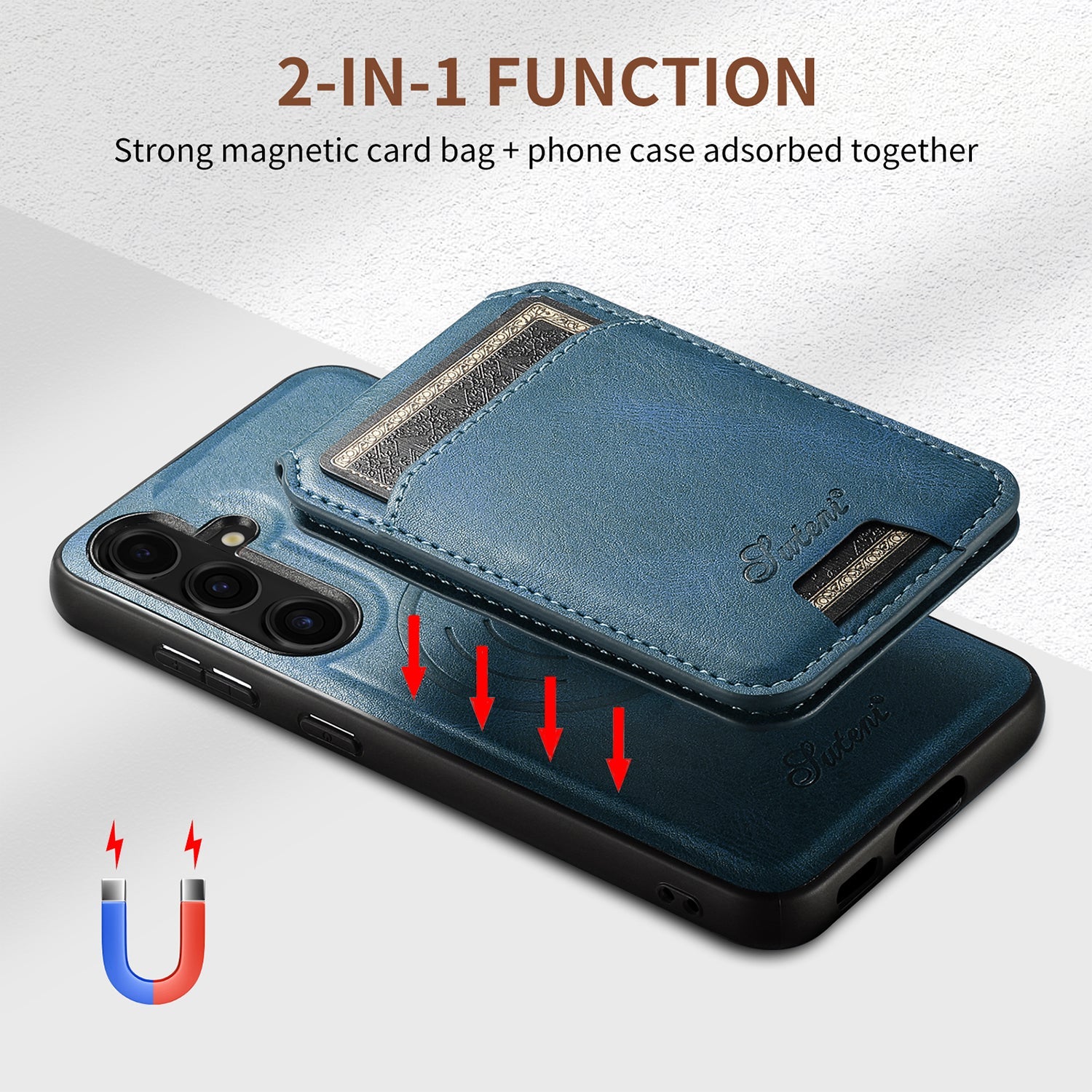 Samsung Galaxy S24 Plus Magnetic PU Leather Wallet Card Slot Case Wireless Charging