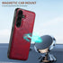 Samsung Galaxy S24 Magnetic PU Leather Wallet Card Slot Case Wireless Charging