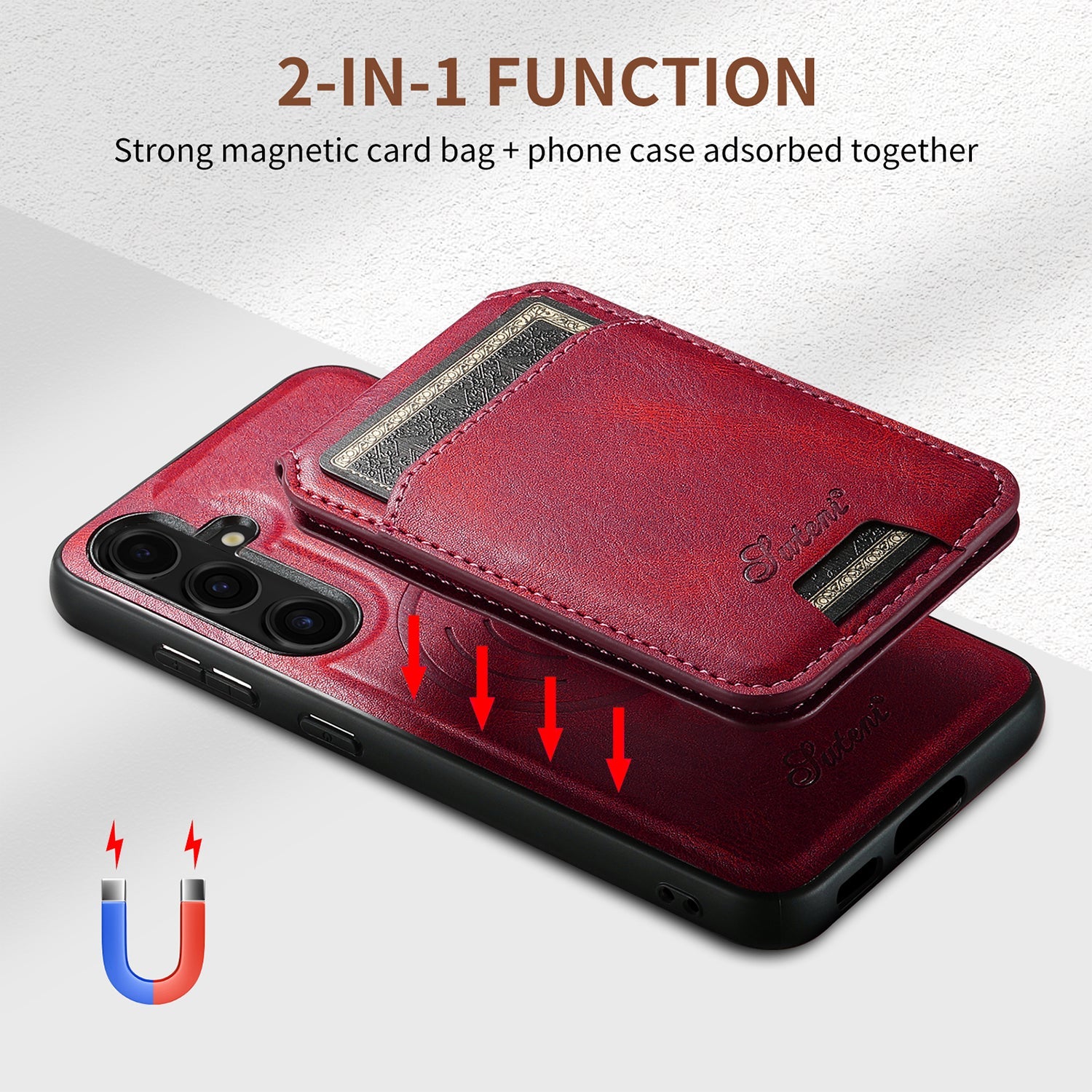 Samsung Galaxy S24 Plus Magnetic PU Leather Wallet Card Slot Case Wireless Charging