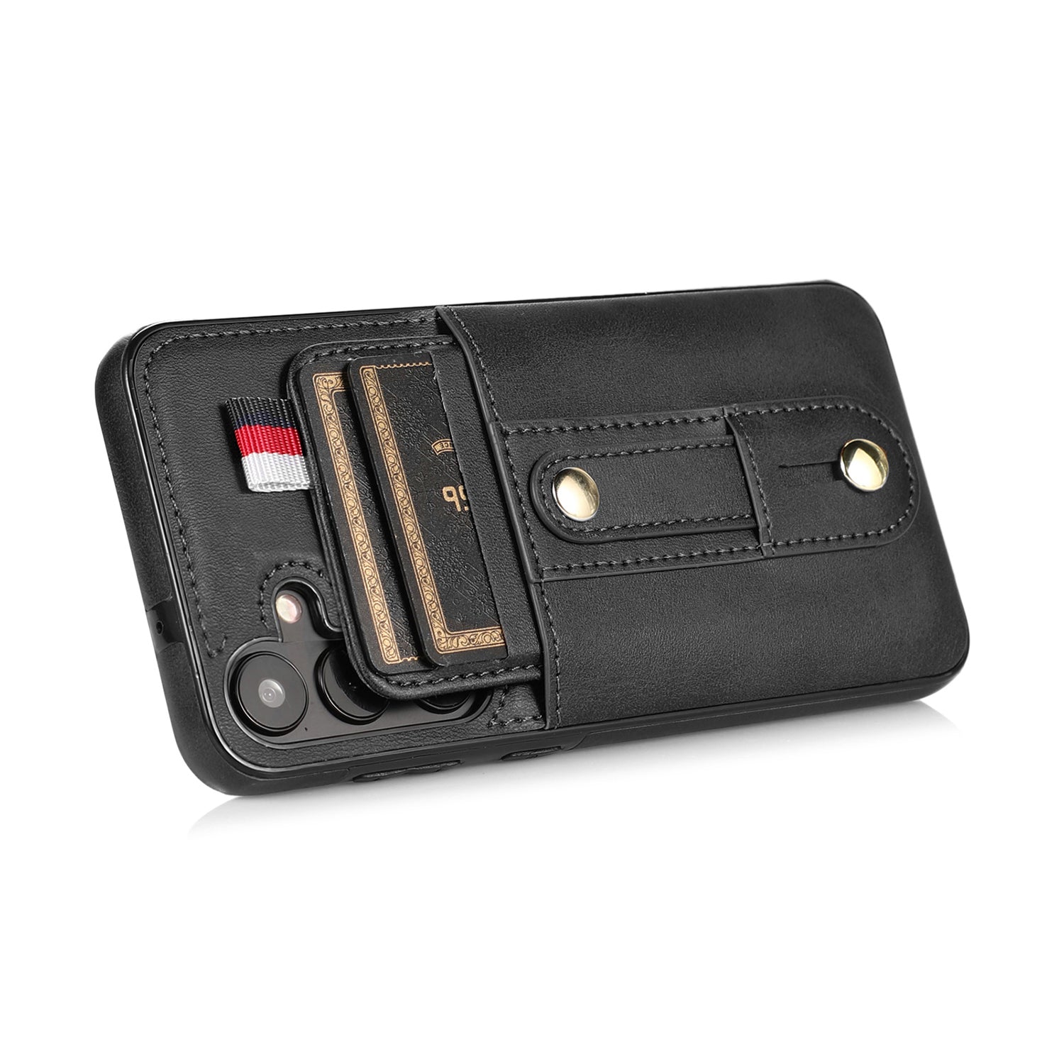 Samsung Galaxy S24 Shockproof，Anti-Fall Protective Case with Card Slots Ring Buckle Loop Strap Wallet Kickstand Cover