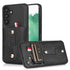 Samsung Galaxy S24 Shockproof，Anti-Fall Protective Case with Card Slots Ring Buckle Loop Strap Wallet Kickstand Cover