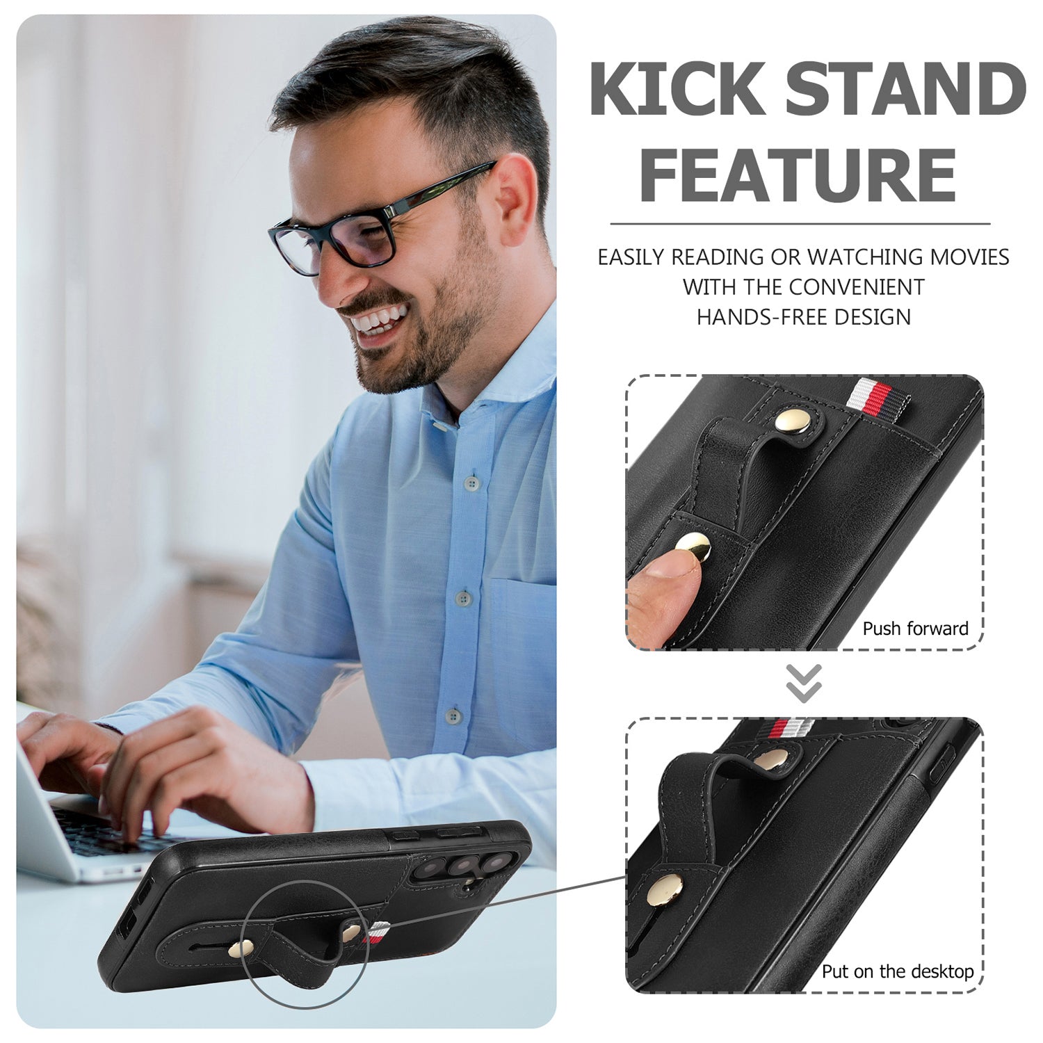 Samsung Galaxy S24 Shockproof，Anti-Fall Protective Case with Card Slots Ring Buckle Loop Strap Wallet Kickstand Cover