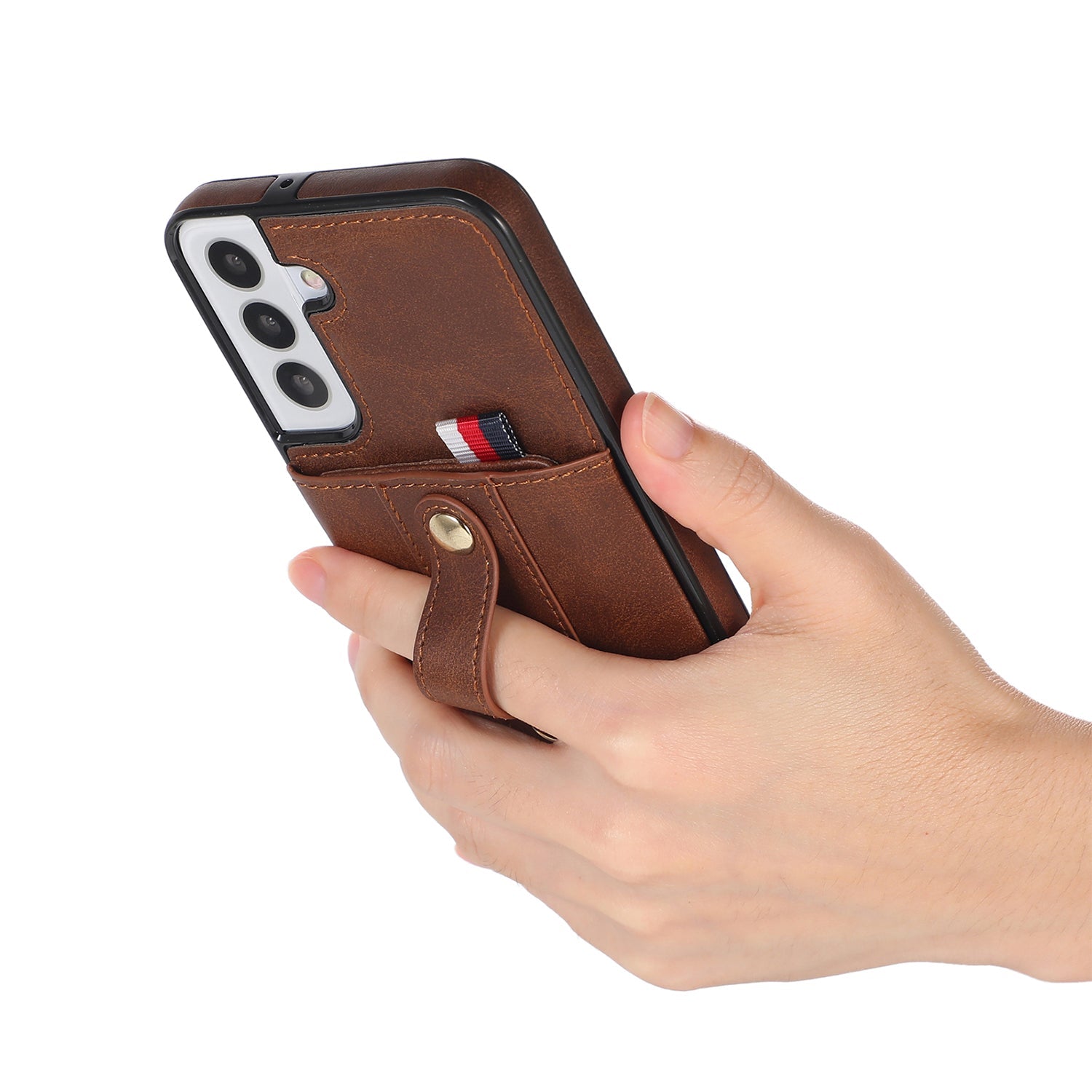 Samsung Galaxy S24 Plus Shockproof，Anti-Fall Protective Case with Card Slots Ring Buckle Loop Strap Wallet Kickstand Cover