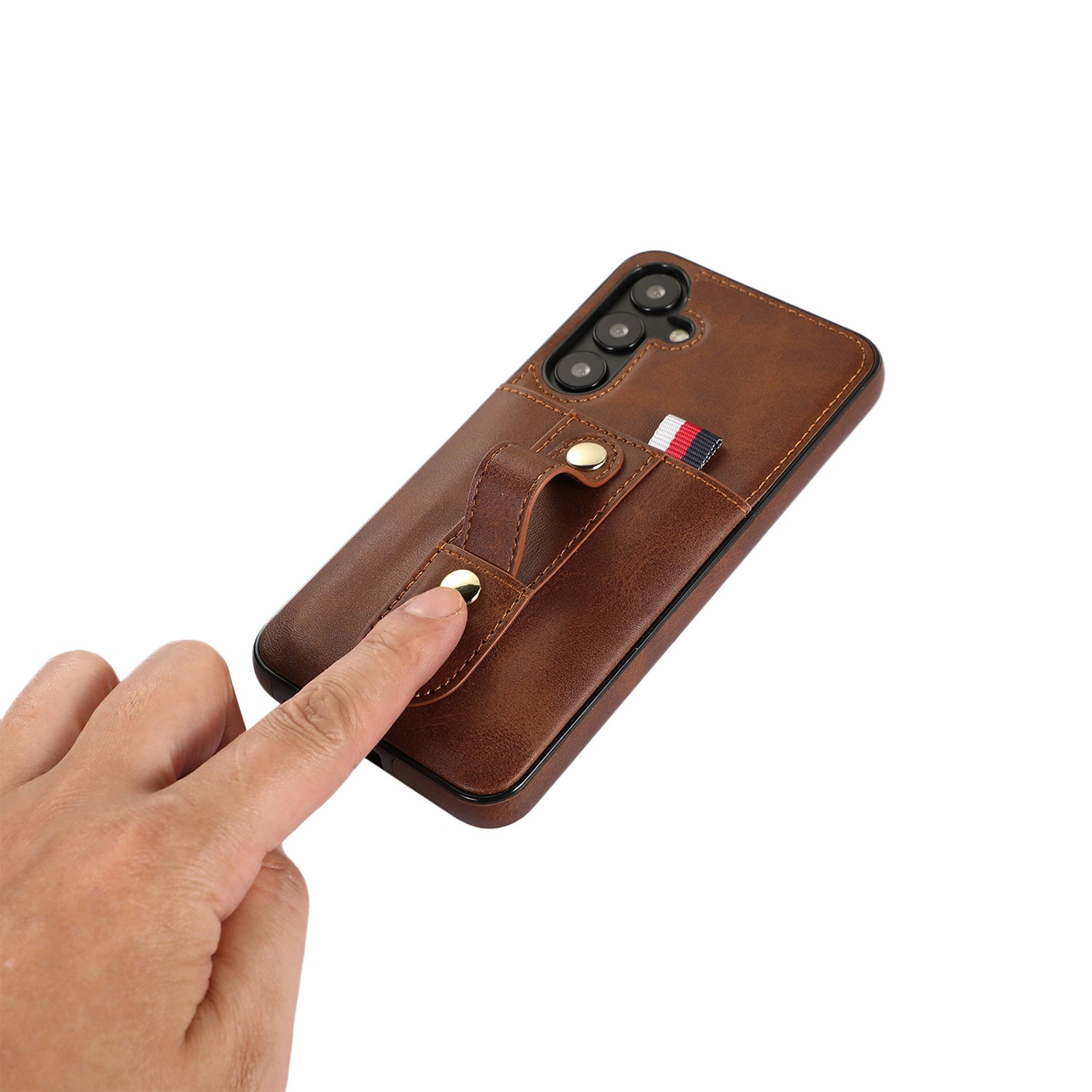 Samsung Galaxy S24 Shockproof，Anti-Fall Protective Case with Card Slots Ring Buckle Loop Strap Wallet Kickstand Cover