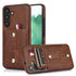 Samsung Galaxy S24 Shockproof，Anti-Fall Protective Case with Card Slots Ring Buckle Loop Strap Wallet Kickstand Cover