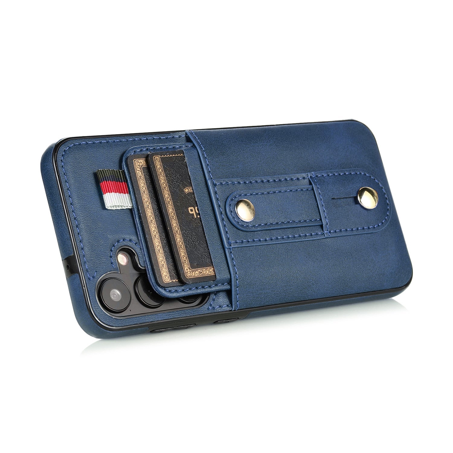 Samsung Galaxy S24 Plus Shockproof，Anti-Fall Protective Case with Card Slots Ring Buckle Loop Strap Wallet Kickstand Cover