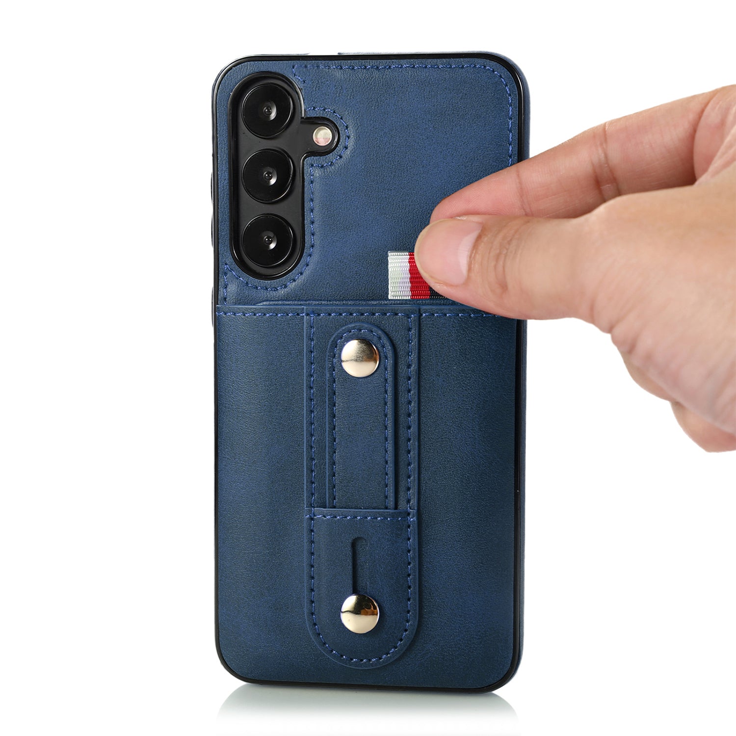 Samsung Galaxy S24 Shockproof，Anti-Fall Protective Case with Card Slots Ring Buckle Loop Strap Wallet Kickstand Cover