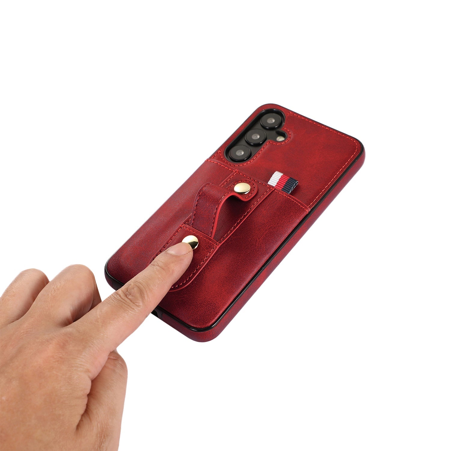 Samsung Galaxy S24 Plus Shockproof，Anti-Fall Protective Case with Card Slots Ring Buckle Loop Strap Wallet Kickstand Cover
