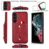 Samsung Galaxy S24 Plus Shockproof，Anti-Fall Protective Case with Card Slots Ring Buckle Loop Strap Wallet Kickstand Cover