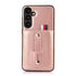 Samsung Galaxy S24 Shockproof，Anti-Fall Protective Case with Card Slots Ring Buckle Loop Strap Wallet Kickstand Cover