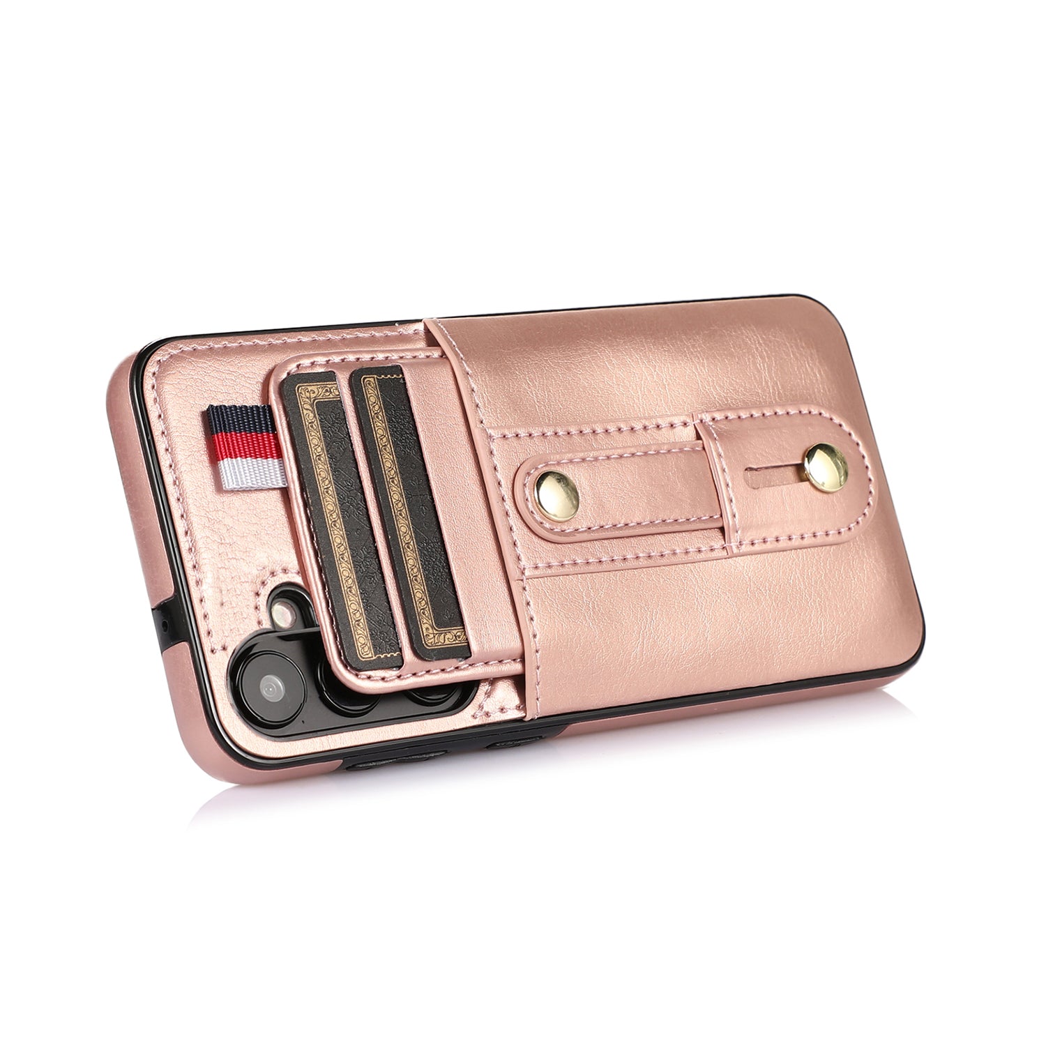 Samsung Galaxy S24 Shockproof，Anti-Fall Protective Case with Card Slots Ring Buckle Loop Strap Wallet Kickstand Cover