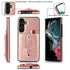 Samsung Galaxy S24 Shockproof，Anti-Fall Protective Case with Card Slots Ring Buckle Loop Strap Wallet Kickstand Cover
