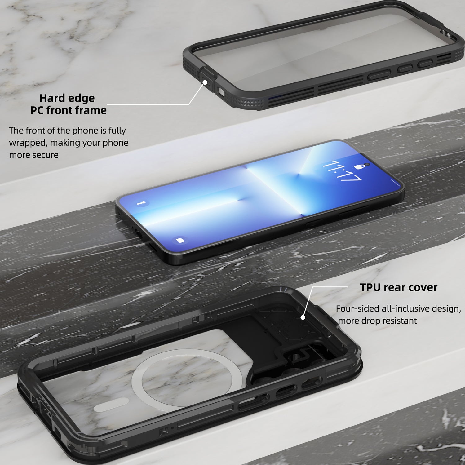 Samsung Galaxy S24 Plus 360 Full Protective Waterproof Case with Built-in Screen Fingerprint Protector