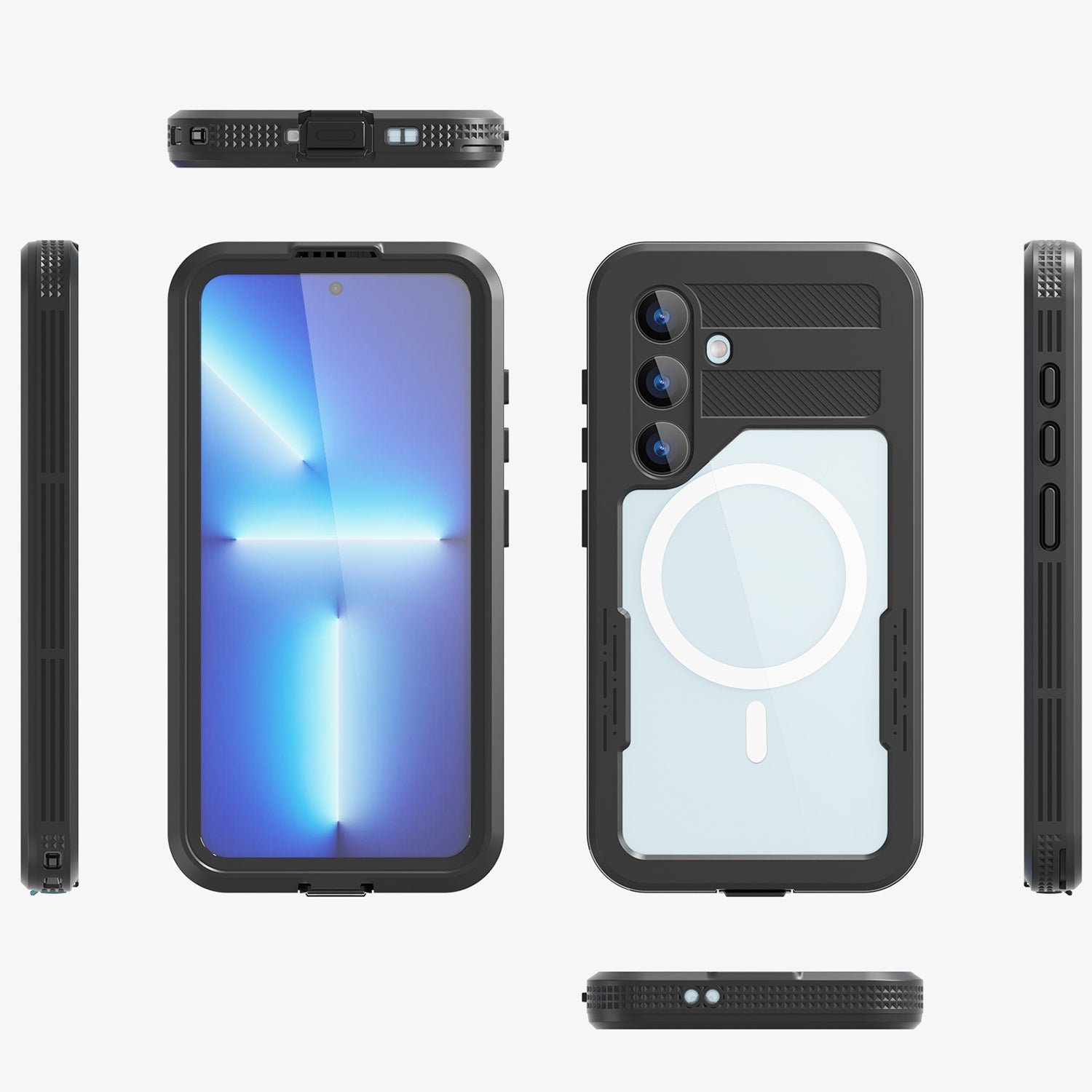 Samsung Galaxy S24 Plus 360 Full Protective Waterproof Case with Built-in Screen Fingerprint Protector