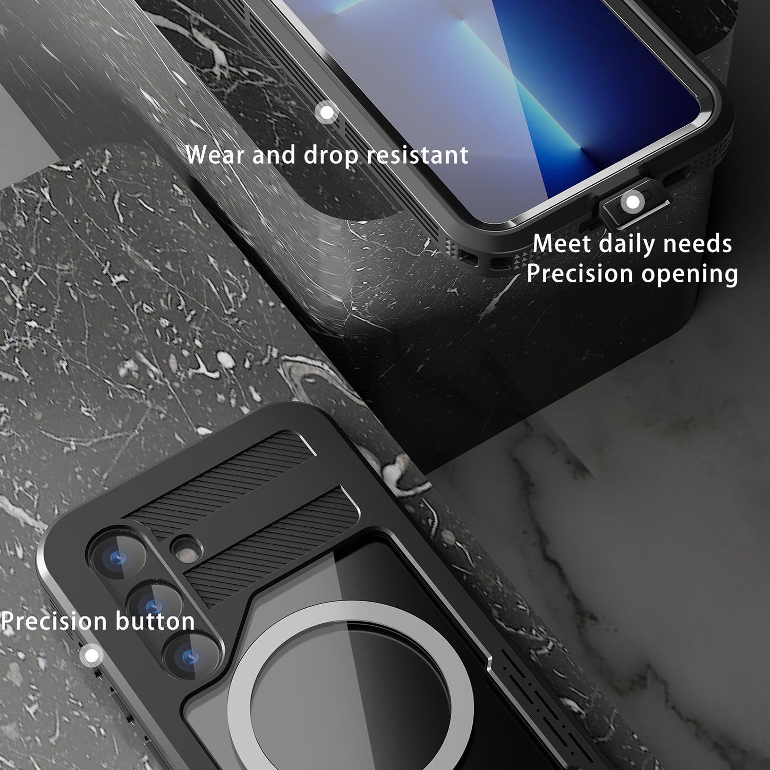 Samsung Galaxy S24 Plus 360 Full Protective Waterproof Case with Built-in Screen Fingerprint Protector