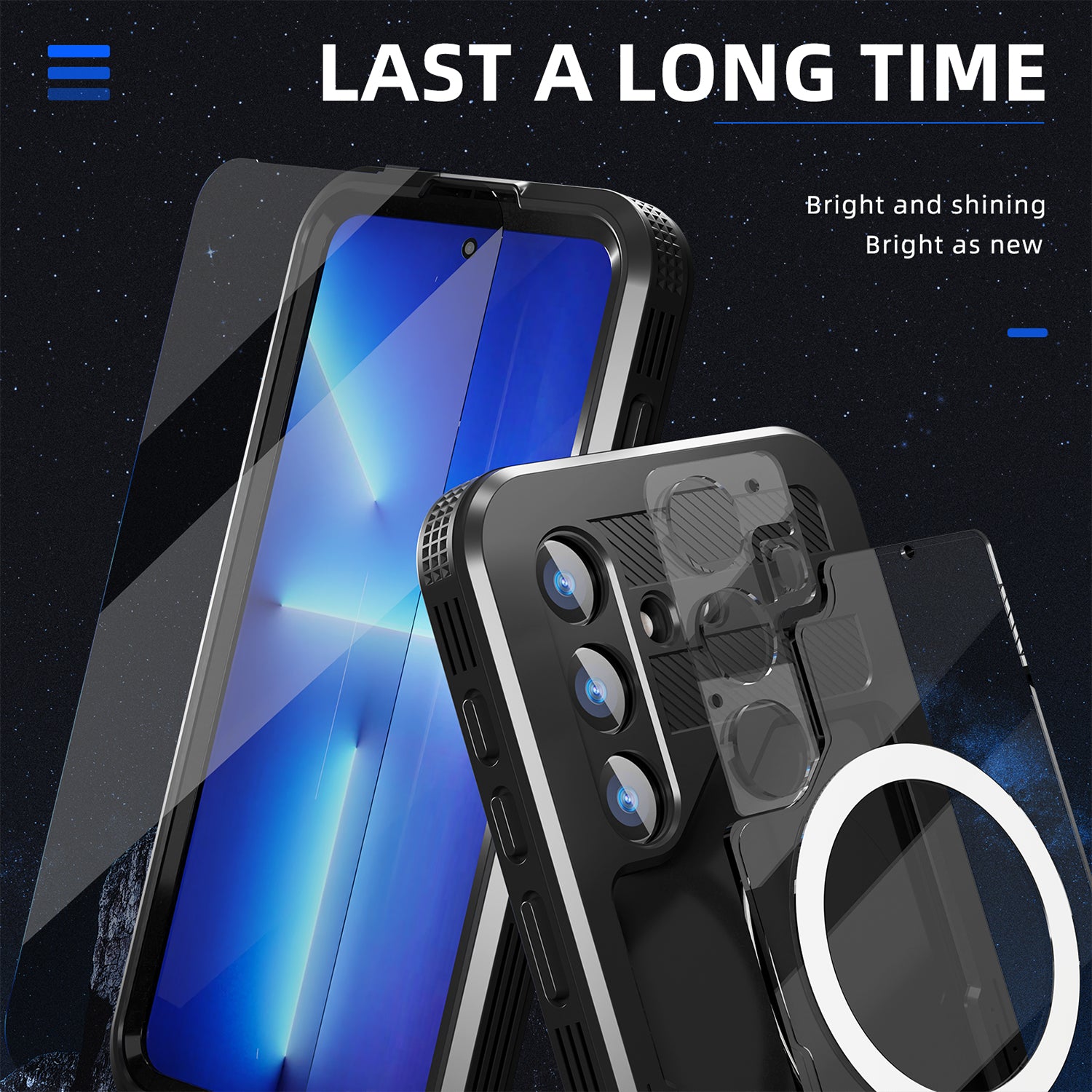 Samsung Galaxy S24 Plus 360 Full Protective Waterproof Case with Built-in Screen Fingerprint Protector