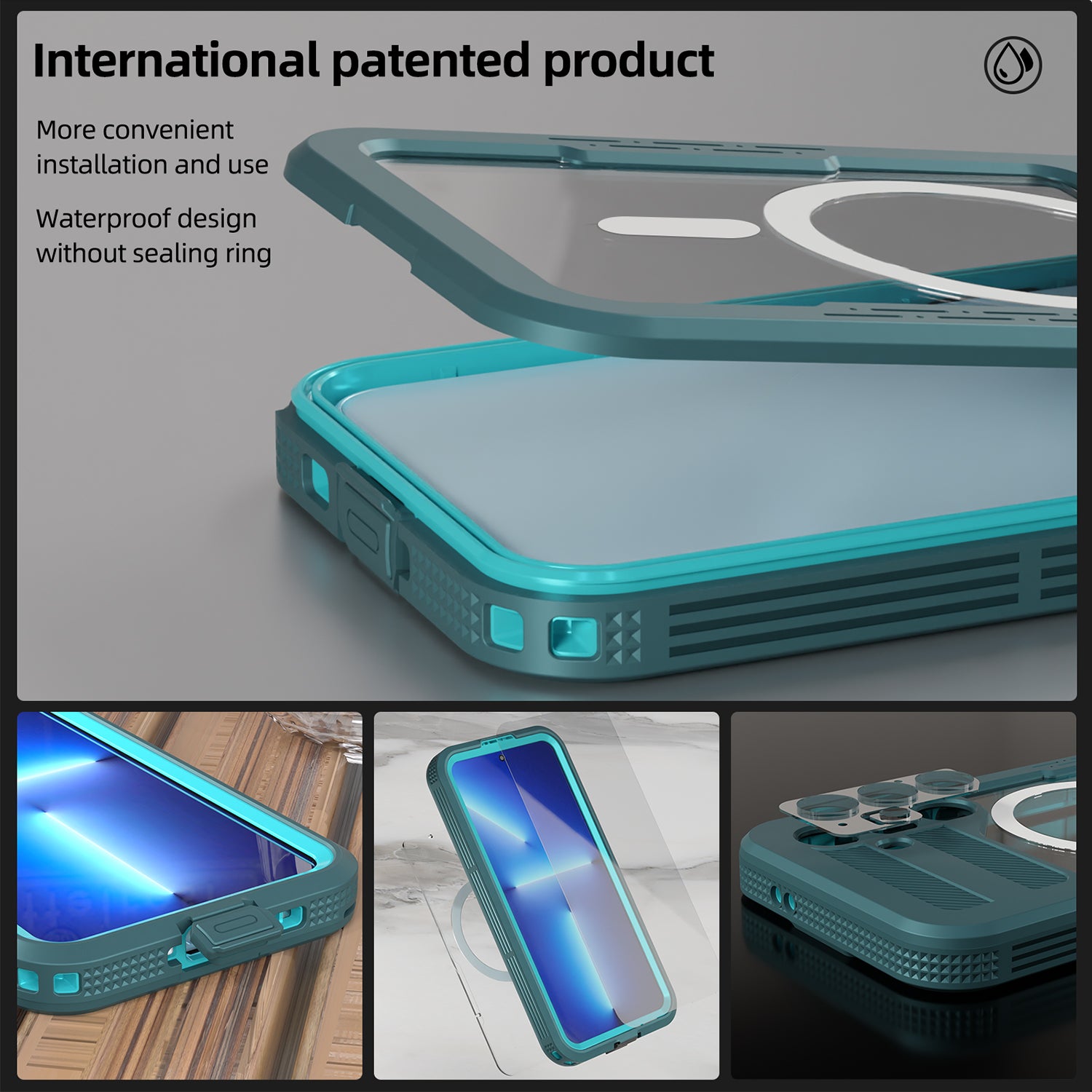 Samsung Galaxy S24,360 Full Protective Waterproof Case With Built-in Screen Fingerprint Protector